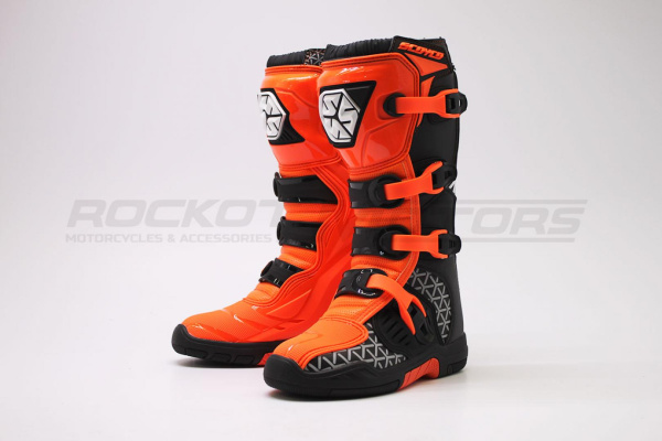 Мотоботы кроссовые SCOYCO (Скойко) MBM009 оранжевый/чёрный 42 | Мототека